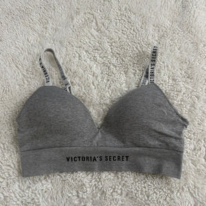 Victoria Secret Womens Grey Bralette Sz S Wireless Casual Sexy Lounge Comfort